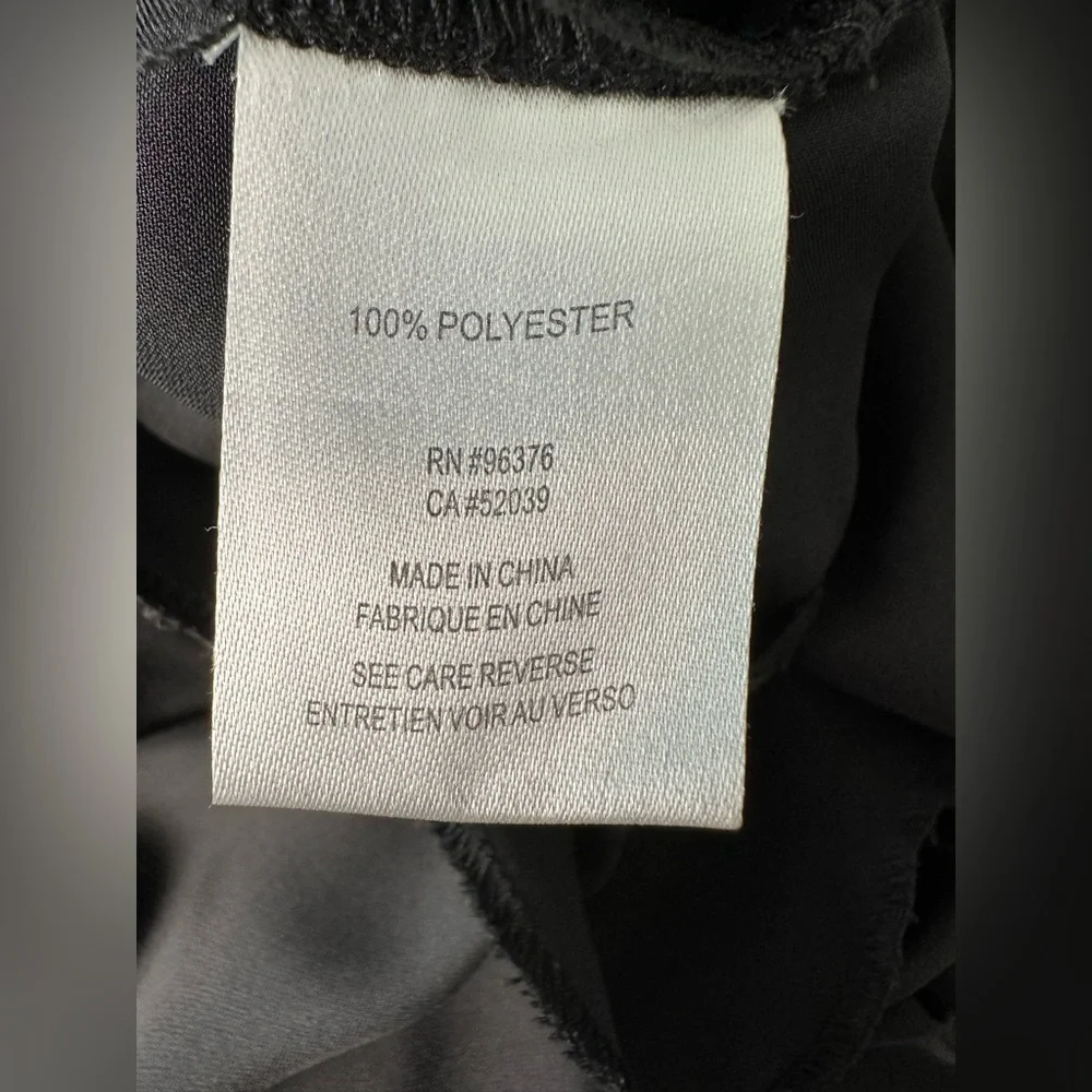 Samuel Dong  Cowl Neck Black Asymmetrical Midi Dress Size Small